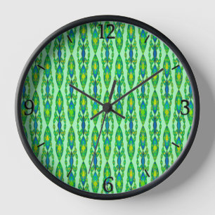 Reloj Batik tribal - Moneda, verde esmeralda y azul