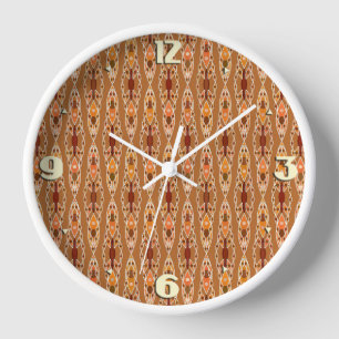 Reloj Batik Tribal - Óxido, Terracota y Beige