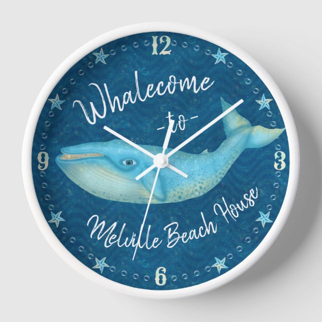 Reloj Beach House Blue Whale Nautical Ballecome | PERSON (Anverso)