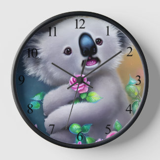 Reloj Bebé adorable Koala Oso con flores