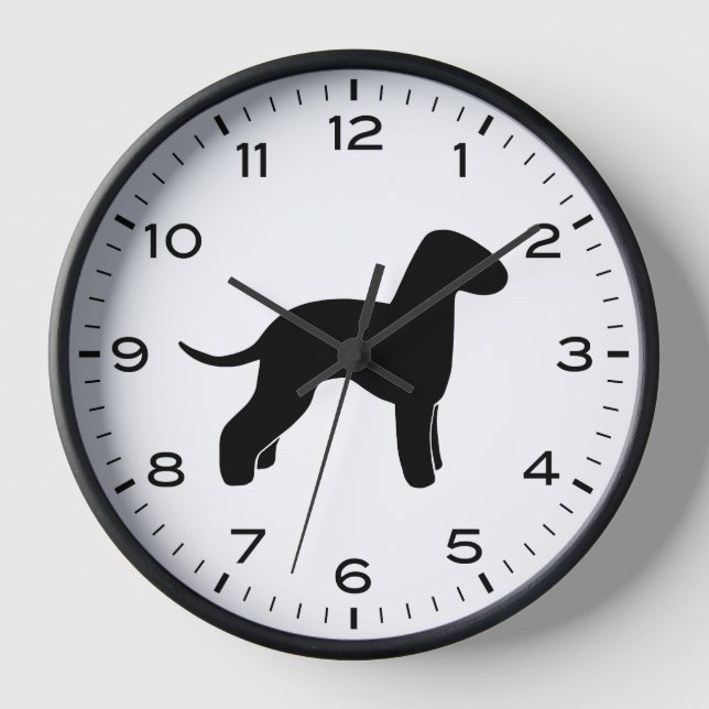 Reloj Bedlington Terrier Dog Rama Silhouette (Anverso)