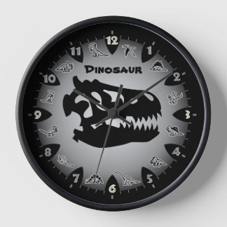 Reloj Bedrock Grey Dinosaur Wall Clock