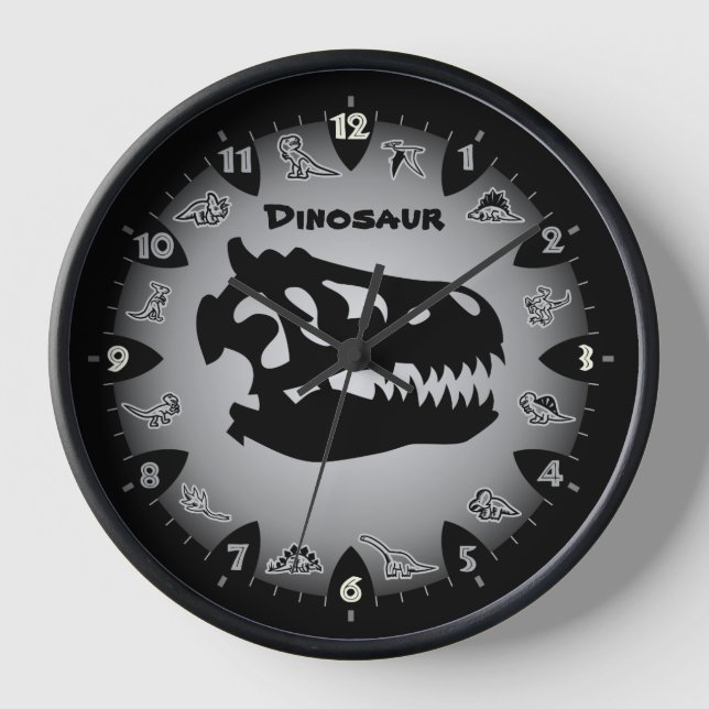 Reloj Bedrock Grey Dinosaur Wall Clock (Anverso)