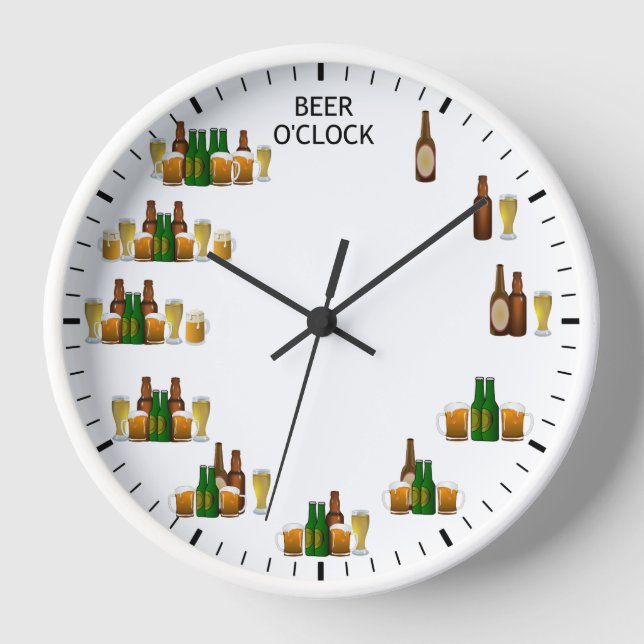 Reloj Beer O'clock Funny Beer Lovers Clock (Anverso)