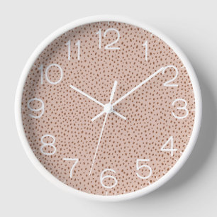 Reloj Beige & Boho Terracotta Brown Dots