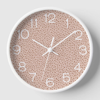 Reloj Beige & Boho Terracotta Brown Dots
