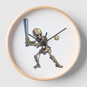 Reloj Béisbol Skeleton Halloween