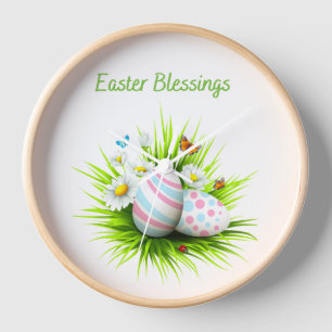 Reloj Bendición de Pascua Huevos de Pascua Floral y Mari