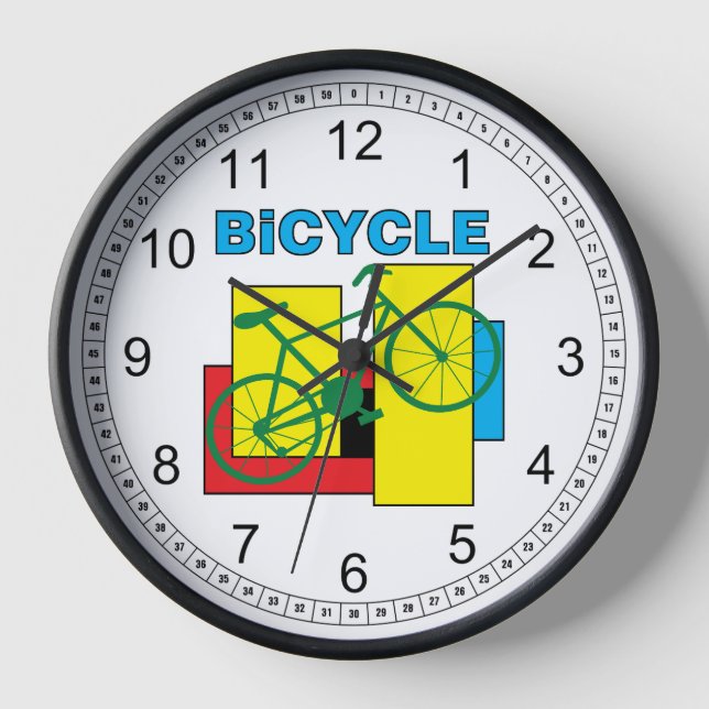 Reloj Bicicleta de bloques de color (Anverso)