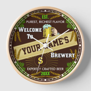 Reloj Bienvenida a cervecería personalizada: Cerveza de