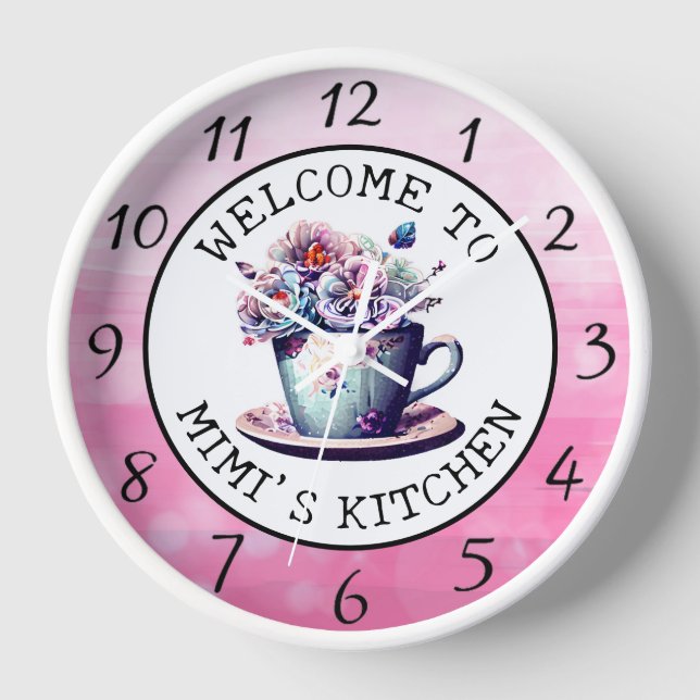 Reloj Bienvenida personalizada a la cocina de Mimi (Anverso)