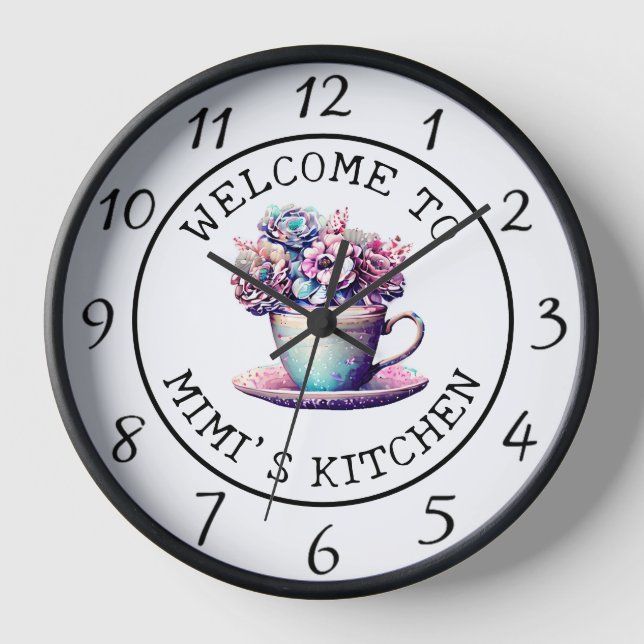 Reloj Bienvenida personalizada a la cocina de Mimi (Anverso)