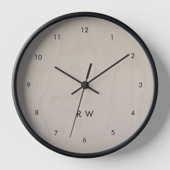 Reloj Birch Plywood | Moderno Grano de Madera Clara (Anverso)