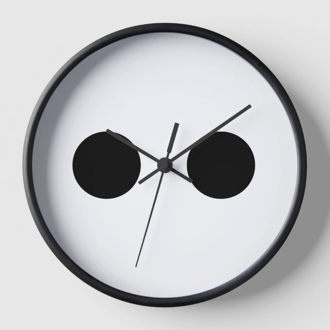 Reloj Black White Funny Cute Face Ojos Elegante Regalo (Anverso)