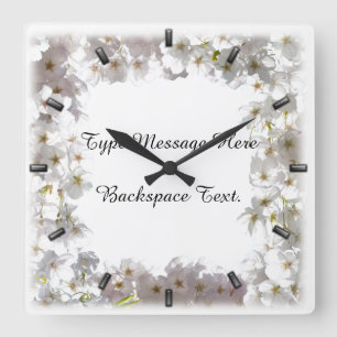 Reloj blanco de flores cerezos de cerezo de flores