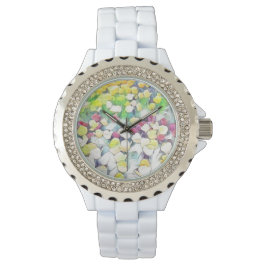 Reloj blanco floral (flotante)