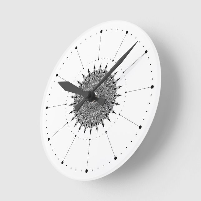 Reloj blanco minimalista sin números (Ángulo)