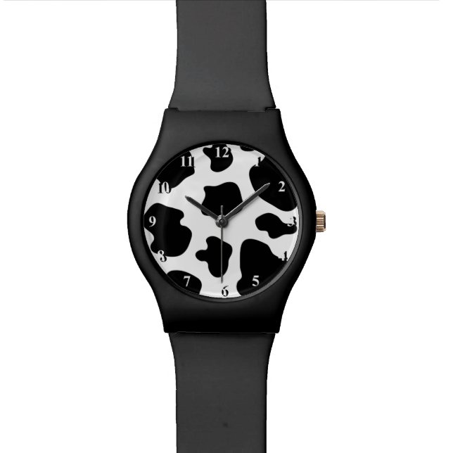 Reloj blanco y negro de la impresión del piel de (De cerca)