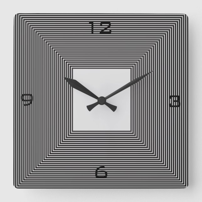 Reloj blanco y negro de Striped>Wall (Anverso)
