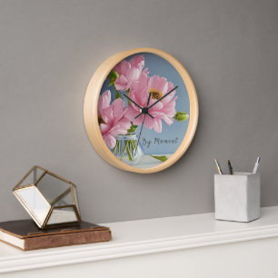 Reloj Bloom Time-A Floral Wallclock para iluminar el esp