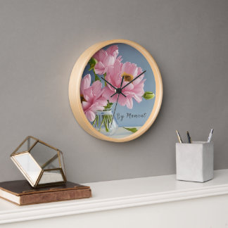 Reloj Bloom Time-A Floral Wallclock para iluminar el esp