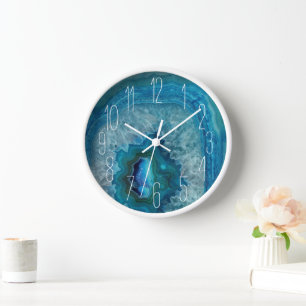 Reloj Blue Geode Rock Mineral Agate Crystal Image
