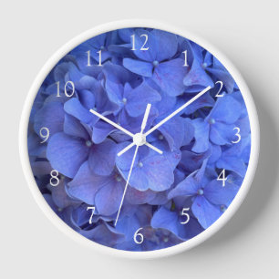 Reloj Blue periwinkle elegantes hortensias florales