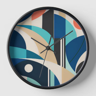 Reloj Blue Teal Coral Geometric Abstract