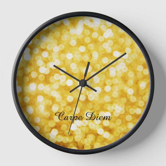 Reloj Bokeh de oro moderno (Anverso)