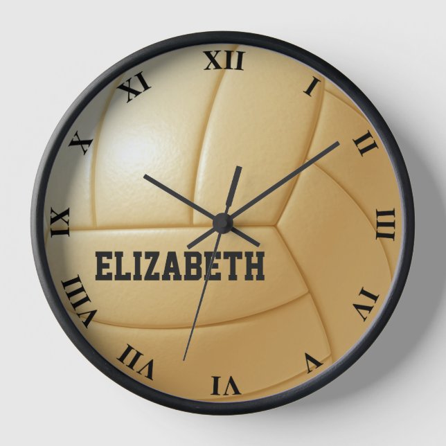 Reloj Bola Personalizado de voleibol con tu nombre (Anverso)