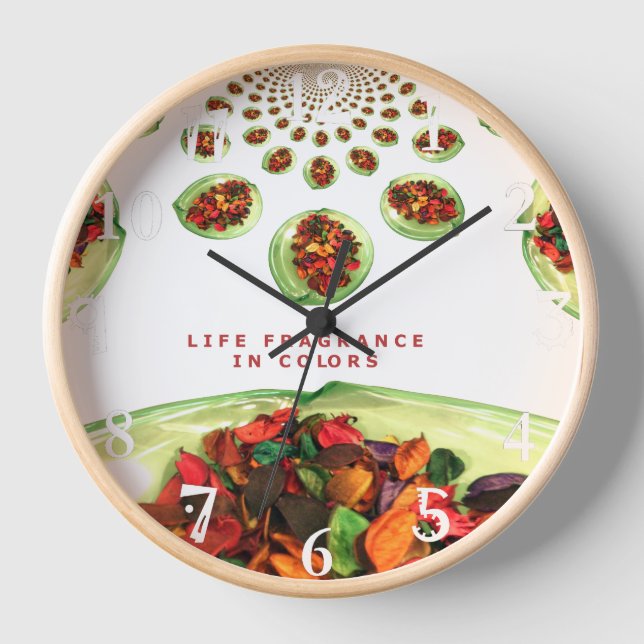 Reloj Bonito diseño de rosa colorido (Anverso)