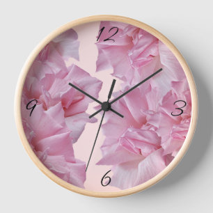 Reloj Bonito rosa rosa pétalo floral simple bonito moder