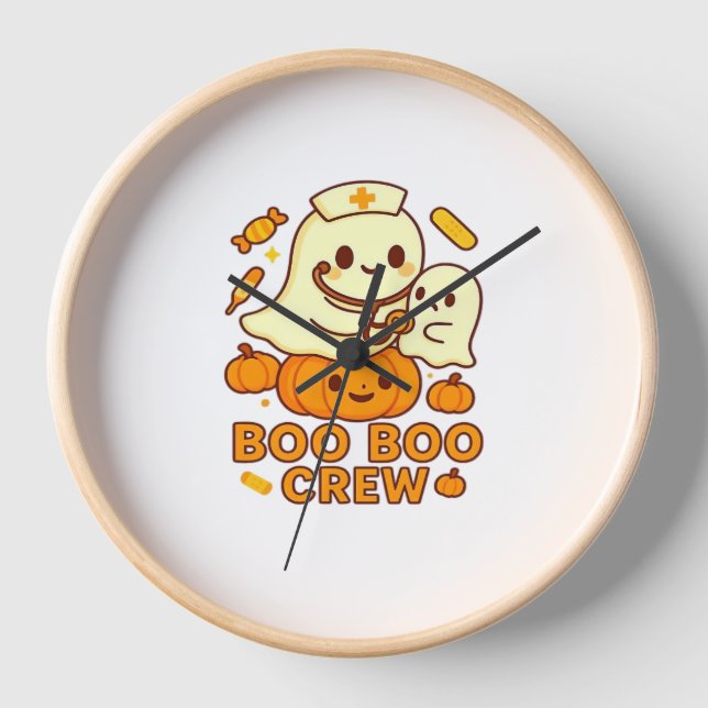 Reloj Boo Boo Crew Enfermera Fantasma Clásica Camiseta (Anverso)