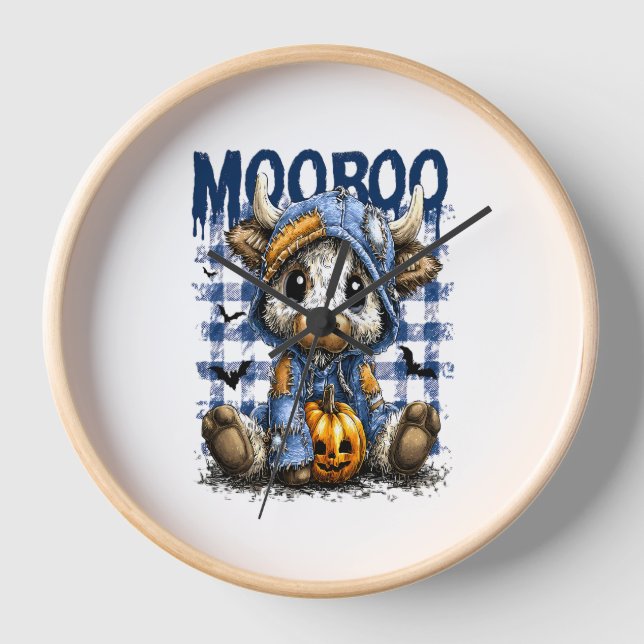 Reloj Boo Halloween Spooky Highland Cow (Anverso)