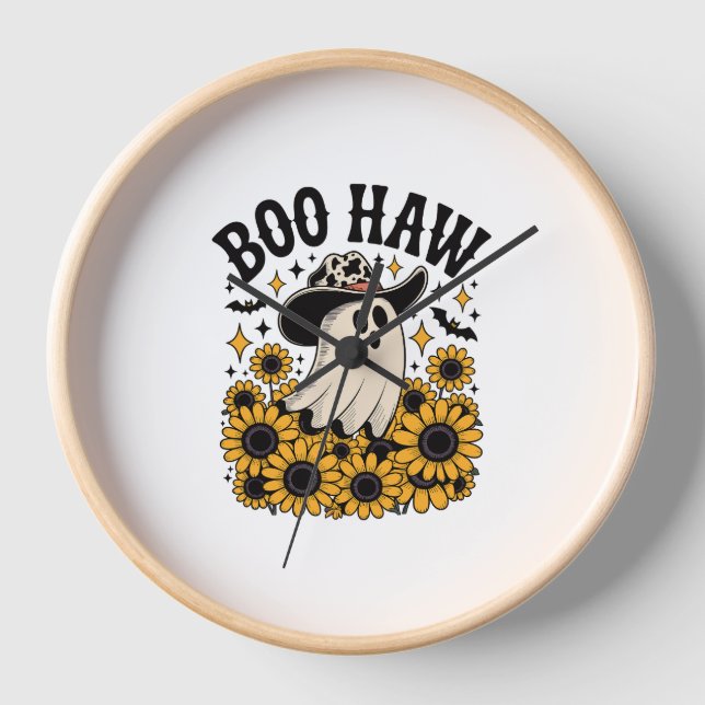 Reloj Boo Haw Cow Fantasma Halloween Occidental (Anverso)