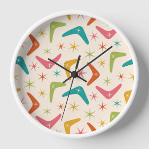 Reloj Boomerang de mediados de siglo con explosiones de 