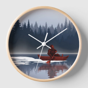 Reloj Bosque de pinos silvestres del lago Bigfoot Canoe