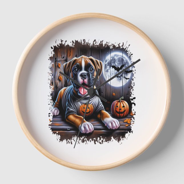 Reloj Boxer Dog Halloween (Anverso)