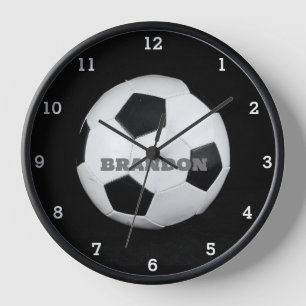 Reloj Boys Soccer Ball Black Stylish Custom Name Kids