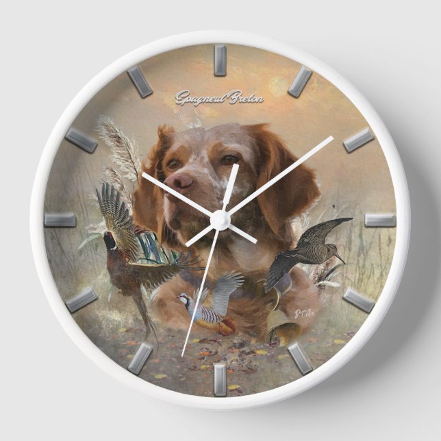 Reloj Bretaña francesa, arte de caza de aves (Anverso)