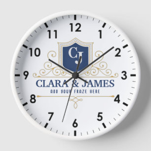 Reloj Bride And Groom Monogram Names Elegant Weeding