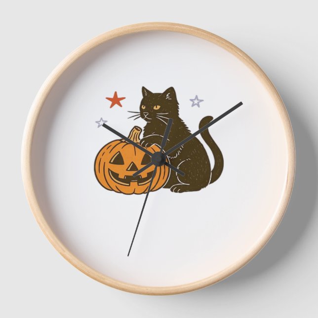 Reloj Brillante y dulce Halloween Kitty Classic T-Shirt (Anverso)