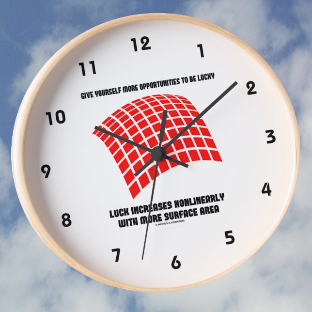 Reloj Brinde Oportunidades De Luck Surface Area Math (Psychology clock for any risk taker who needs some advice on how to attract luck)