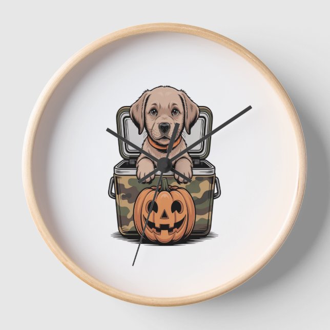 Reloj Brown Lab Dog Halloween Spooky (Anverso)