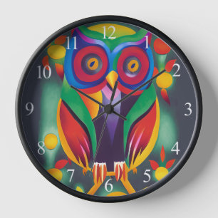 Reloj Búho holográfico de color lindo