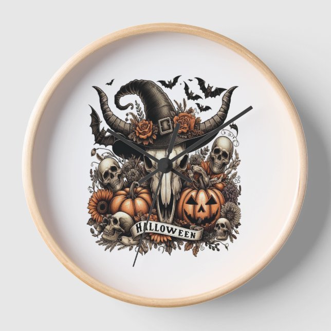 Reloj Bull Skull Halloween Cow (Anverso)