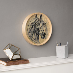 Reloj Caballo Cameo en Burlap