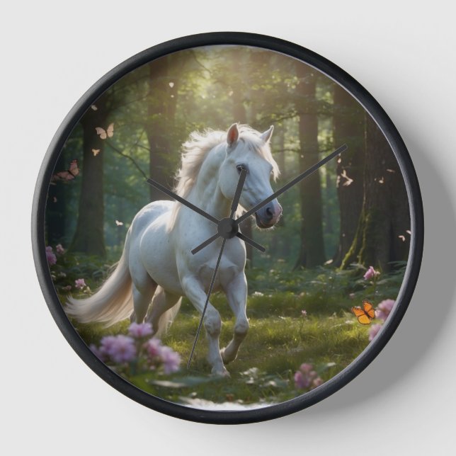 Reloj Caballos blancos y amigos forestales (Anverso)