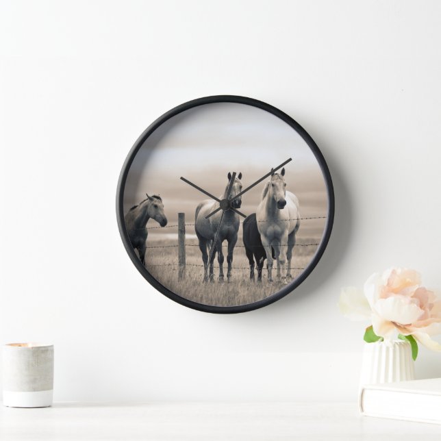 Reloj Caballos Cuarto de Milla en la Pradera Canadiense (Hogar)