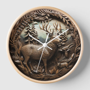 Reloj Cabina Rustic Deer Huning